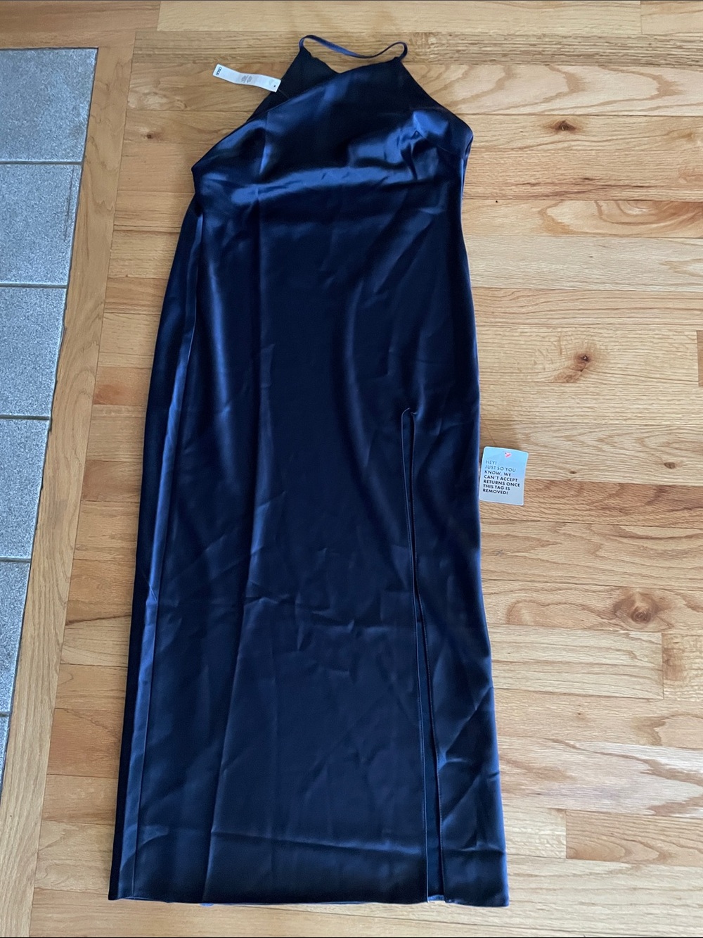 NWT ASOS Navy Blue Asymmetrical Maxi Dress